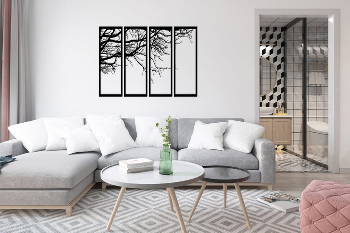 Wallity Tree Accesorio Decorativo de Pared Metálico Negro